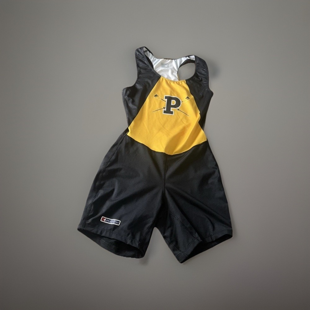Boathouse Womens Rowing Unisuit Small Black Gold Racing Suit USA Made Athletic